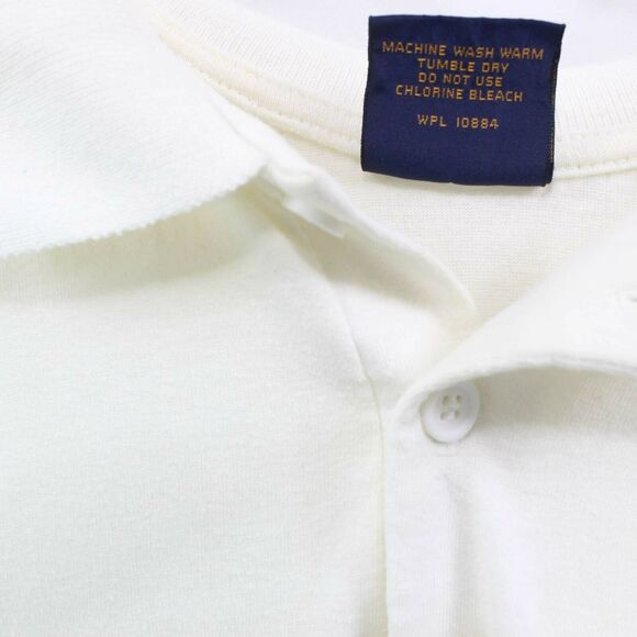 80s Vintage Mens '84 US Open Short Sleeve Polo Shirt White Blue Cream - Picture 4 of 11